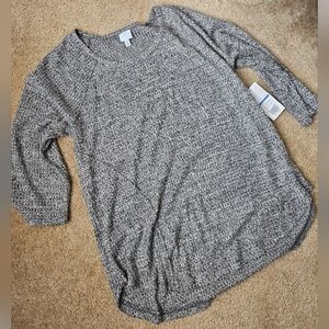 NWT Heather Gray Waffle Knit Top